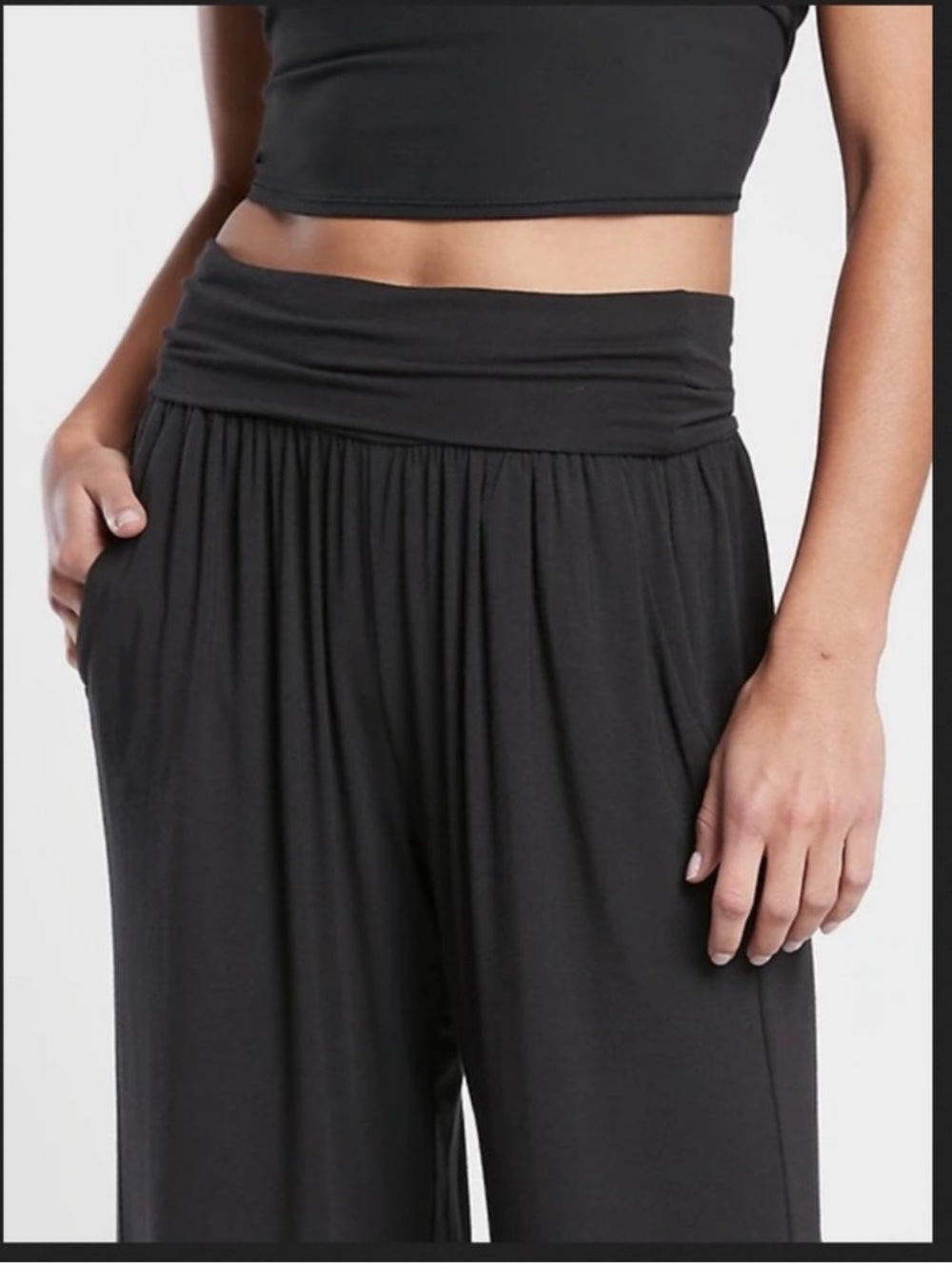 Athleta Wide Leg Black Studio Pants - Picture 5 of 9